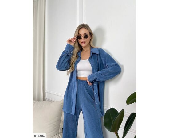 Фотография Костюм женский джинсовый большие размеры р.50-52 (5цв) "ANNABELLE" купить недорого от прямого поставщика, изображение 7