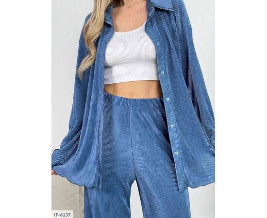 Фотография Костюм женский джинсовый большие размеры р.50-52 (5цв) "ANNABELLE" купить недорого от прямого поставщика, изображение 11