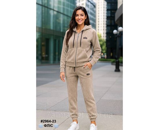 Фотография Спортивний костюм жіночий турецький двосторонній фліс норма 42,4446,48 (3цв) "NOWEMBER", изображение 3