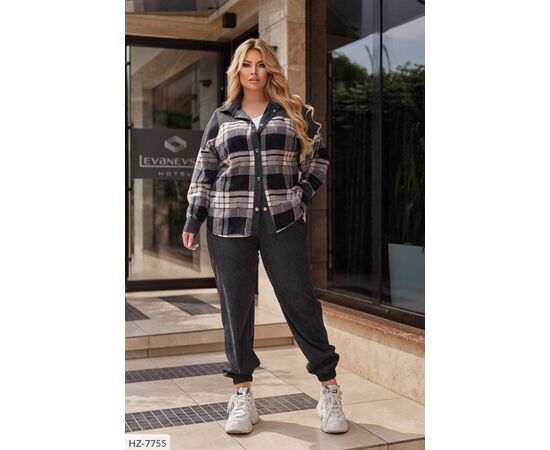 Фотография Костюм женский двойка брюки и рубашка большие размеры р.50-52;54-56;58-60;62-64 (7цв) "LETTI" купить недорого от прямого поставщика, изображение 3