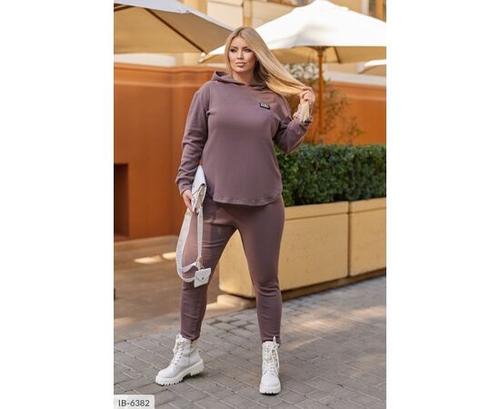 Фотография Костюм женский большие размеры с лосинами р.50-52;54-56;58-60;62-64 (6цв) "LETTI" купить недорого от прямого поставщика, изображение 2