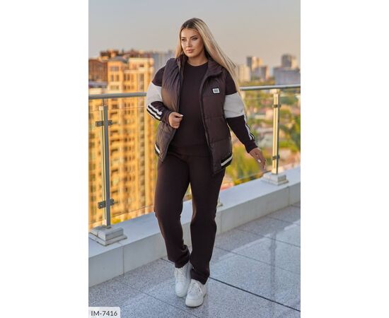 Фотография Женский прогулочный костюм со штанами большие размеры р.50-52;54-56;58-60;62-64 "LETTI" купить недорого от прямого поставщика, изображение 13