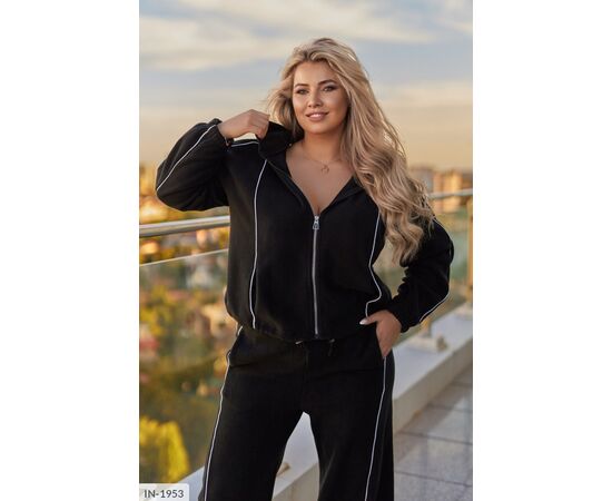 Фотография Женский костюм кофта с брюками на резнике большие размеры р.50-52;54-56;58-60;62-64 (4цв) "LETTI" купить недорого от прямого поставщика, изображение 6