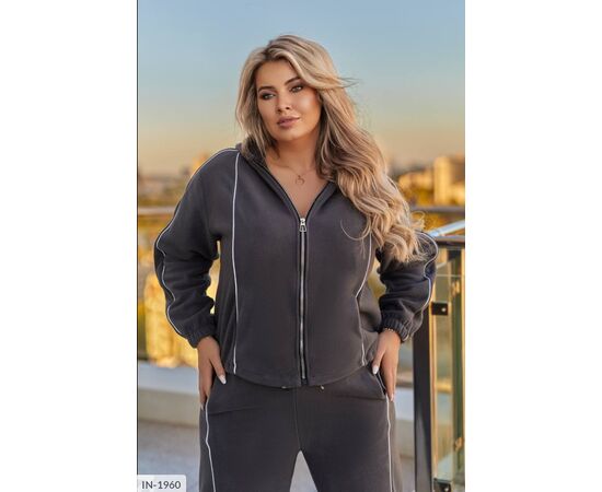 Фотография Женский костюм кофта с брюками на резнике большие размеры р.50-52;54-56;58-60;62-64 (4цв) "LETTI" купить недорого от прямого поставщика, изображение 3