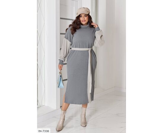 Фотография Женское платье трикотаж рубчик р.50-52;54-56;58-60;62-64 "LETTI" купить недорого от прямого поставщика, изображение 2