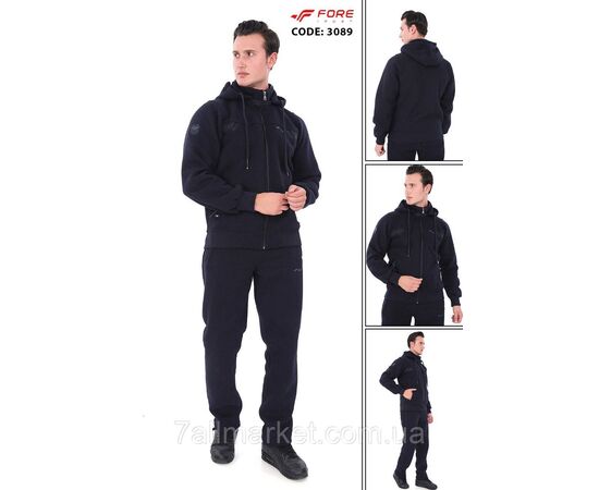 Фотография Спортивный мужской костюм на флисе FORE размеры  M-3XL (3цв) "REMAIN" купить недорого от прямого поставщика, изображение 2