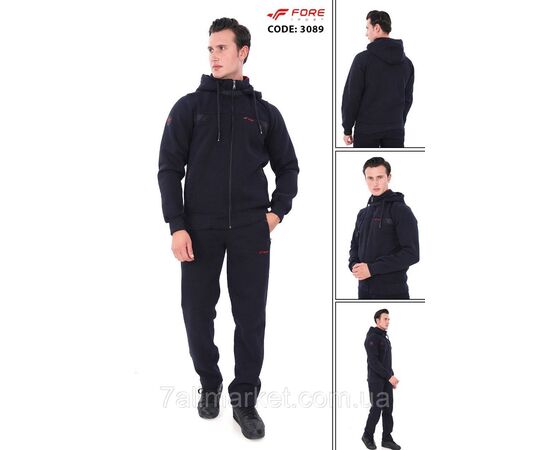 Фотография Спортивный мужской костюм на флисе FORE размеры  M-3XL (3цв) "REMAIN" купить недорого от прямого поставщика, изображение 3