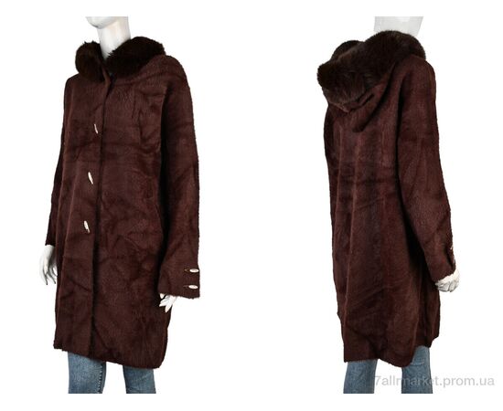 Пальто жіноче Весна/осінь 30075 brown (1 шт. р.сітка48-50) "Edel" недорого оптом від прямого постачальника, зображення 3