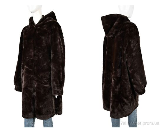 Шуба жіноча Зима 8813 brown (1 шт. р.сітка2XL-4XL) "Edel" недорого оптом від прямого постачальника, зображення 3
