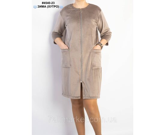 Халат жіночий на блискавці велюр на хутрі напівбатал 48,50,52 (3кв) "NOWEMBER", зображення 7