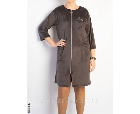 Халат жіночий на блискавці напівбатал 48,50,52 (7кв) "NOWEMBER" недорого від прямого постачальника, зображення 3