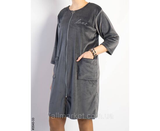 Халат жіночий на блискавці напівбатал 48,50,52 (7кв) "NOWEMBER" недорого від прямого постачальника, зображення 4