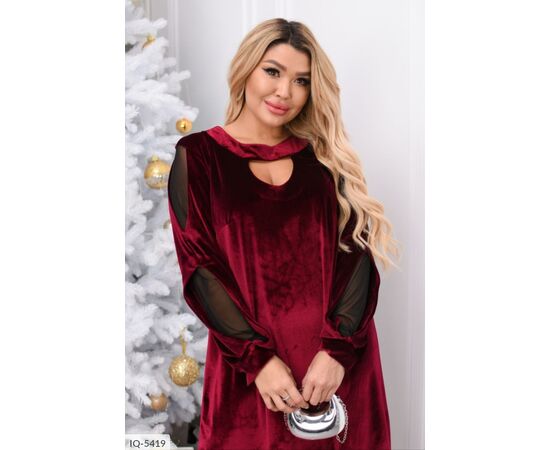 Жіноча оксамитова сукня р.48-50;52-54;56-58;60-62 "BELUZA" купити недорого від прямого постачальника, зображення 5