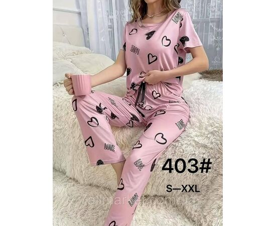 Фотография Пижама женская футболка +штаны р-ры S-2XL(2цв)"FLOWER" купить недорого от прямого поставщик, изображение 2