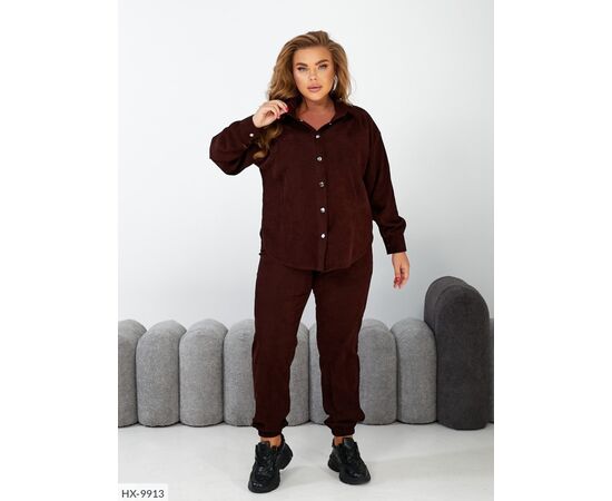 Фотография Костюм женский двойка брюки и рубашка большие размеры р.50-52;54-56;58-60;62-64 (5цв) "LETTI" купить недорого от прямого поставщика, изображение 2