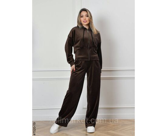 Фотография Спортивный костюм женский на молнии велюр норма 44,46,48,50 (8цв) "NOWEMBER" недорого от прямого поставщика, изображение 2