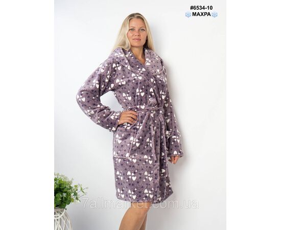 Халат жіночий на запах махра напівбатал 44-46,48-50,52-54 (6кв) "NOWEMBER" недорого від прямого постачальника, зображення 5