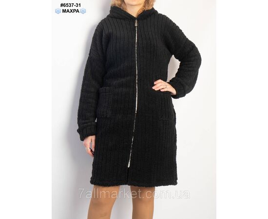 Халат жіночий на блискавці з поясом махра напівбатал 44-46,48-50,52-54 (2кв) "NOWEMBER", зображення 2