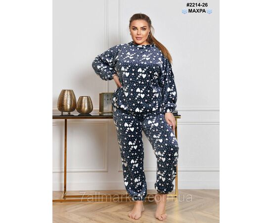 Костюм-піжама жіночий махра напівбатал 44-46,48-50,52-54 (3кв) "NOWEMBER" недорого від прямого постачальника, зображення 2