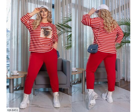 Фотография Костюм брючный женский большие размеры р.48-50;52-54;56-58;60-62 (3цв) "VIKA" купить недорого от прямого поставщика, изображение 2