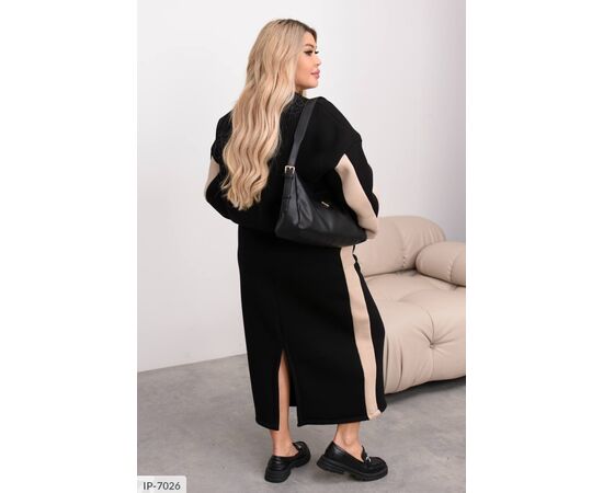 Фотография Женский тёплый юбочный костюм двойка юбка+кофта батальные размеры р.50-52;54-56;58-60 "LETTI" купить недорого от прямого поставщика, изображение 3