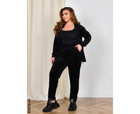 Фотография Спортивный костюм женский на молнии велюр батал 54,56,58 (10цв) "NOWEMBER" недорого от прямого поставщика, изображение 2