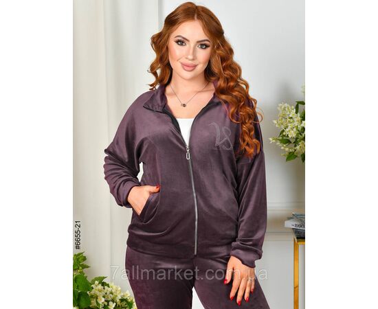 Фотография Спортивный костюм женский на молнии велюр полубалта 48,50,52 (8цв) "NOWEMBER" недорого от прямого поставщика, изображение 8