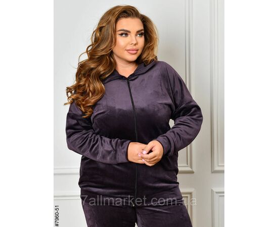 Фотография Спортивный костюм женский на молнии велюр супербатал 54-56,56-58,58-60 (10цв) "NOWEMBER", изображение 6