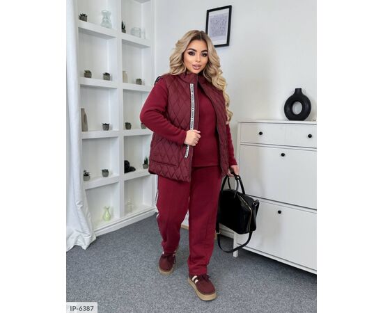 Жіночий костюм кофта з брюками на різанику великі розміри р.46-48;50-52;54-56;58-60;62-64 (4кол.) "VLADA" купити недорого від прямого постачальника, зображення 4