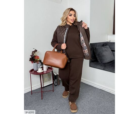 Жіночий костюм кофта з брюками на різанику великі розміри р.46-48;50-52;54-56;58-60;62-64 (4кол.) "VLADA" купити недорого від прямого постачальника, зображення 2