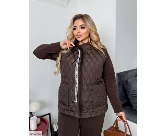 Жіночий костюм кофта з брюками на різанику великі розміри р.46-48;50-52;54-56;58-60;62-64 (4кол.) "VLADA" купити недорого від прямого постачальника, зображення 3