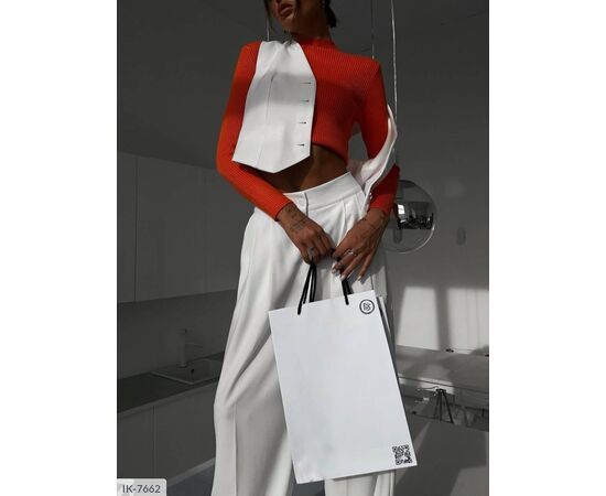 Фотография Костюм двойка женский с жилетом и брюками р.S-M;M-L (4цв) "ANNVER" купить недорого от прямого поставщика, изображение 3