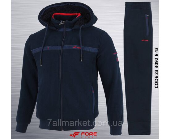 Фотография Спортивный мужской костюм на меху FORE размеры  M-3XL (2цв) "REMAIN" купить недорого от прямого поставщика, изображение 2