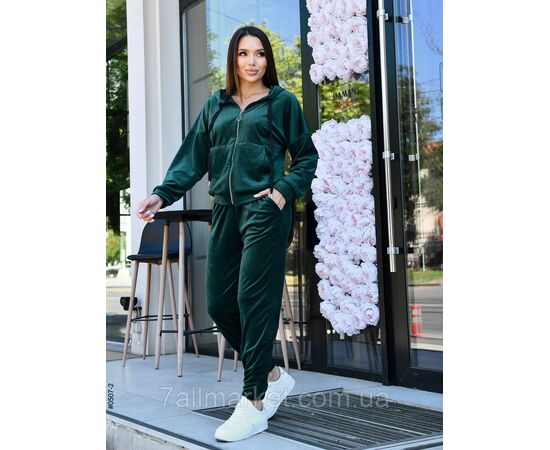 Спортивний костюм жіночий на блискавці велюр норма 42,44,46 (8кв) "NOWEMBER", зображення 3