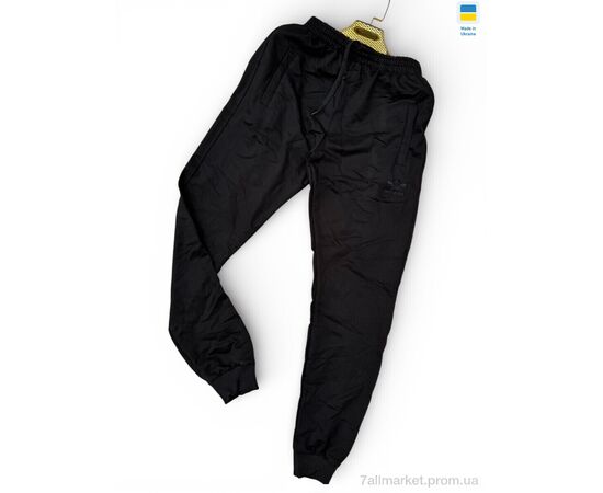 Спортивні штани чоловічі Весна/осінь 02Ad чорний (5 шт. р.сітка46-54) "Sport style" недорого оптом від прямого постачальника, зображення 2