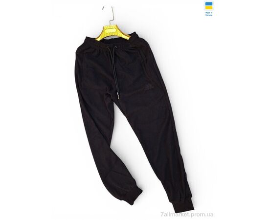 Спортивні штани чоловічі Весна/осінь 02Ad чорний дубль (5 шт. р.сітка46-54) "Sport style" недорого оптом від прямого постачальника, зображення 2