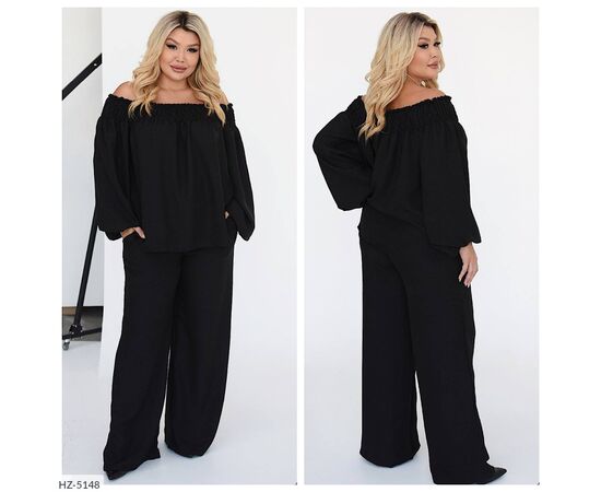 Фотография Костюм женский со штанами большие размеры р.50-52;54-56;58-60;56-58 (4цв) "VIKA" купить недорого от прямого поставщика, изображение 4