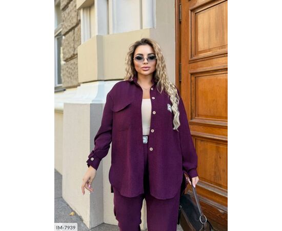 Фотография Костюм женский двойка брюки и рубашка большие размеры р.50-52;54-56;58-60 (6цв) "VIKA" купить недорого от прямого поставщика, изображение 8