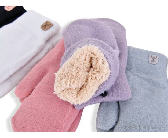 Фотография Варежки для женщин Зима 6359 mix (12 шт. р.сетка One size) "CAP" недорого оптом от прямого поставщика, изображение 2