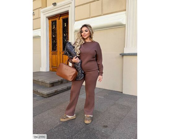 Фотография Женский костюм кофта с брюками на резнике большие размеры р.46-48;50-52;54-56;58-60 (4цв) "VLADA" купить недорого от прямого поставщика, изображение 11