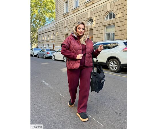 Фотография Женский костюм кофта с брюками на резнике большие размеры р.46-48;50-52;54-56;58-60 (4цв) "VLADA" купить недорого от прямого поставщика, изображение 3