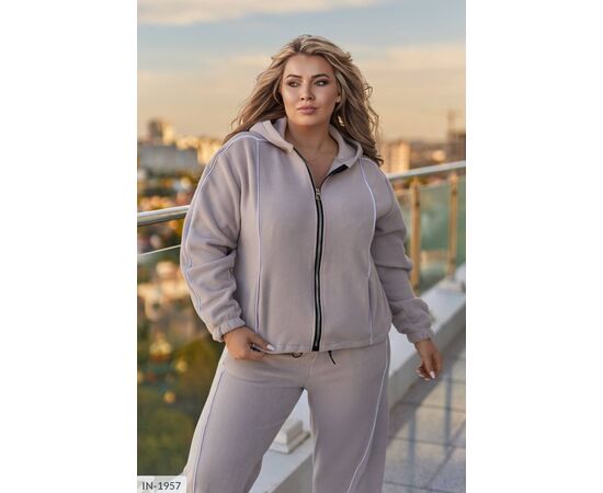 Фотография Женский костюм кофта с брюками на резнике большие размеры р.50-52;54-56;58-60;62-64 (4цв) "LETTI" купить недорого от прямого поставщика, изображение 7