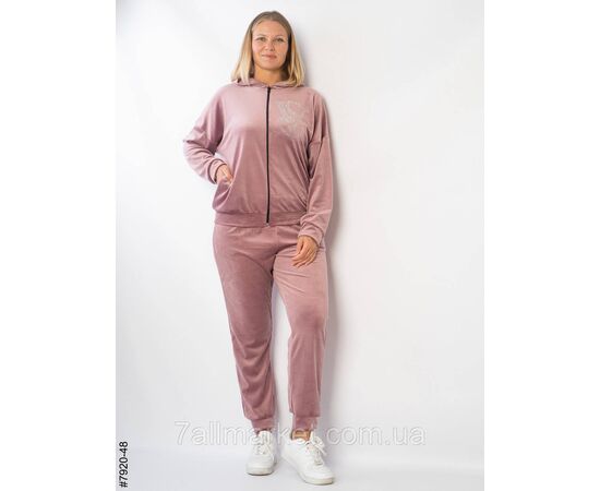 Жіночий спортивний костюм велюр напівбатал 48,50,52 (9кв) "NOWEMBER" недорого від прямого постачальника, зображення 3