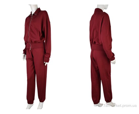 Фотография Спортивный костюм женский Весна/осень 4175 bordo (3 шт. р.сетка S-L) "Мир" недорого оптом от прямого поставщика, изображение 3