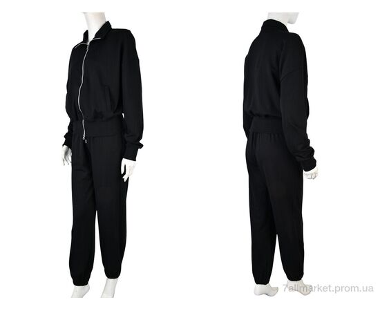 Фотография Спортивный костюм женский Весна/осень 4175 black (3 шт. р.сетка S-L) "Мир" недорого оптом от прямого поставщика, изображение 3