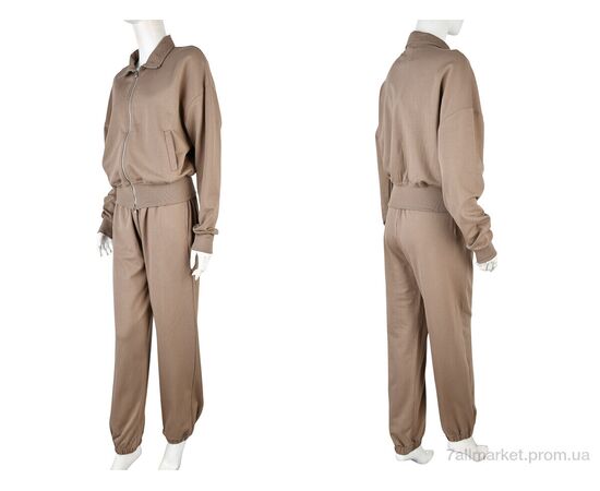 Фотография Спортивный костюм женский Весна/осень 4175 l.brown (3 шт. р.сетка S-L) "Мир" недорого оптом от прямого поставщика, изображение 3
