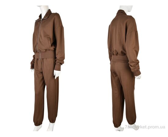 Фотография Спортивный костюм женский Весна/осень 4175 brown (3 шт. р.сетка S-L) "Pryama Vigoda" недорого оптом от прямого поставщика, изображение 3