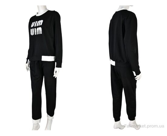 Фотография Спортивный костюм женский Весна/осень 4011-417 black (3 шт. р.сетка M-XL) "Мир" недорого оптом от прямого поставщика, изображение 3