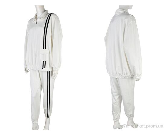 Фотография Спортивный костюм женский Весна/осень 4011-373 white (3 шт. р.сетка XL-3XL) "Мир" недорого оптом от прямого поставщика, изображение 3