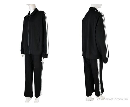 Фотография Спортивный костюм женский Весна/осень 4011-360 black (3 шт. р.сетка M-XL) "Мир" недорого оптом от прямого поставщика, изображение 3
